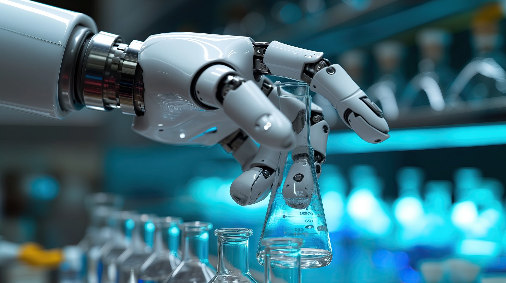 Roboterhand im Chemielabor