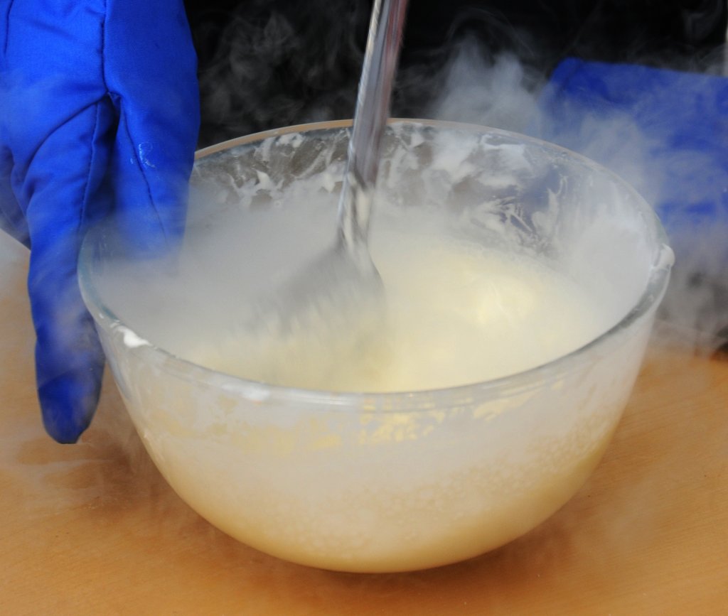 Eiscremeherstellung mit flüssigem Stickstoff