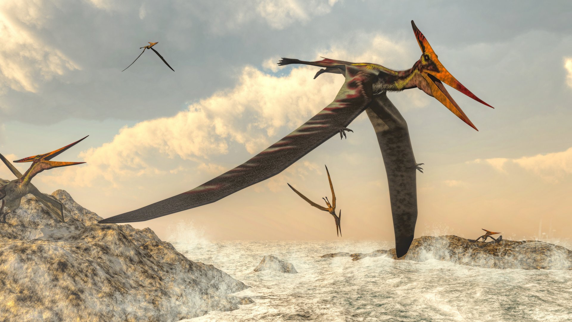 3D künstlerische Darstellung von Flugsauriern